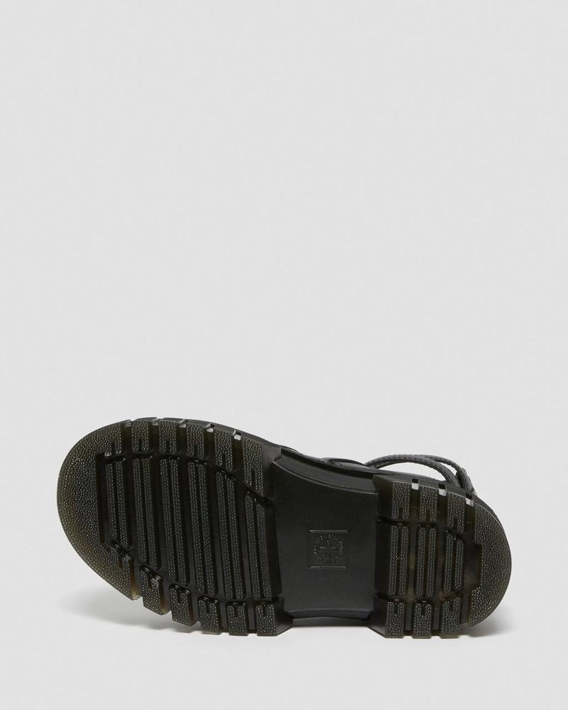 Dr Doc Martens Ricki Nappa Lux Cuero Plataforma Gladiator Sandals (Nappa Lux) Negros | FL92-Q8GV