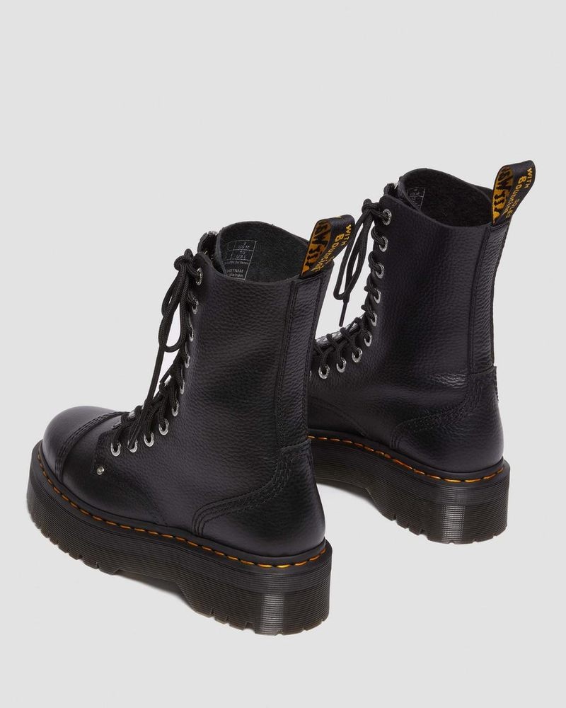 Dr Doc Martens Sinclair Hi Milled Nappa Cuero Plataforma Boots (Milled Nappa) Negros | VH63-O0BJ