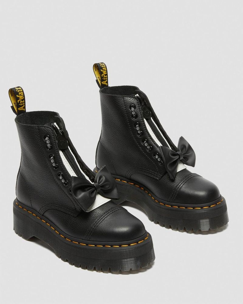 Dr Doc Martens Sinclair Lazy Oaf Cuero Plataforma Boots (Pisa) Negros | LE64-X1SO