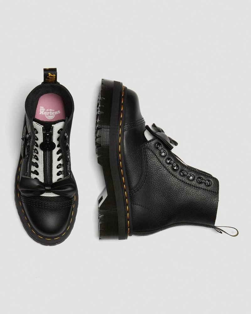 Dr Doc Martens Sinclair Lazy Oaf Cuero Plataforma Boots (Pisa) Negros | LE64-X1SO