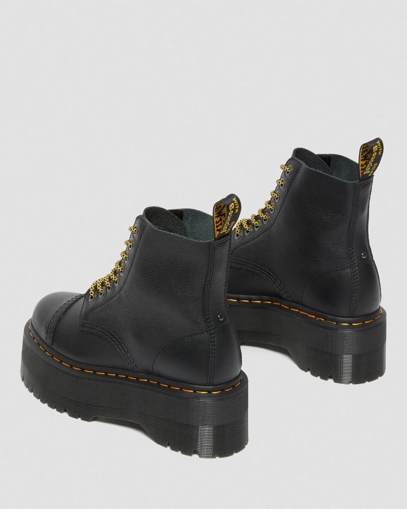 Dr Doc Martens Sinclair Max Pisa Cuero Plataforma Boots (Pisa) Negros | TW96-Y5BU