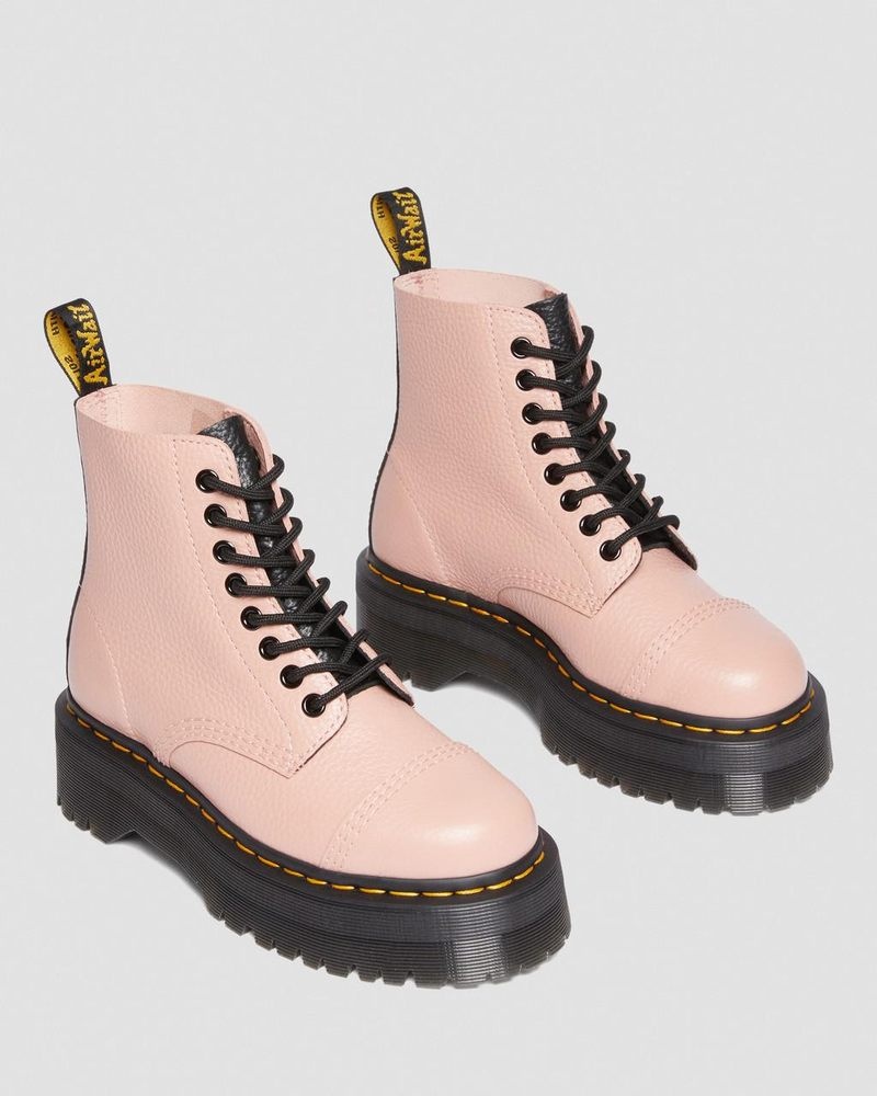 Dr Doc Martens Sinclair Milled Nappa Cuero Plataforma Boots (Milled Nappa) Beige | NP70-S8CF