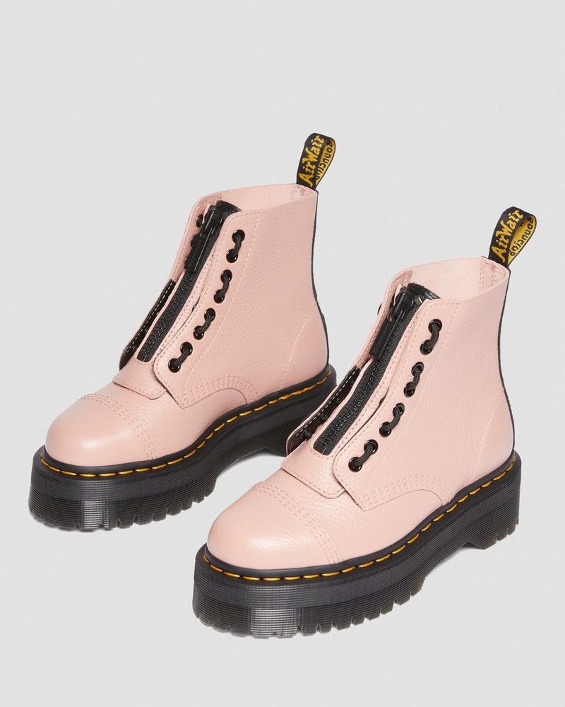 Dr Doc Martens Sinclair Milled Nappa Cuero Plataforma Boots (Milled Nappa) Beige | NP70-S8CF