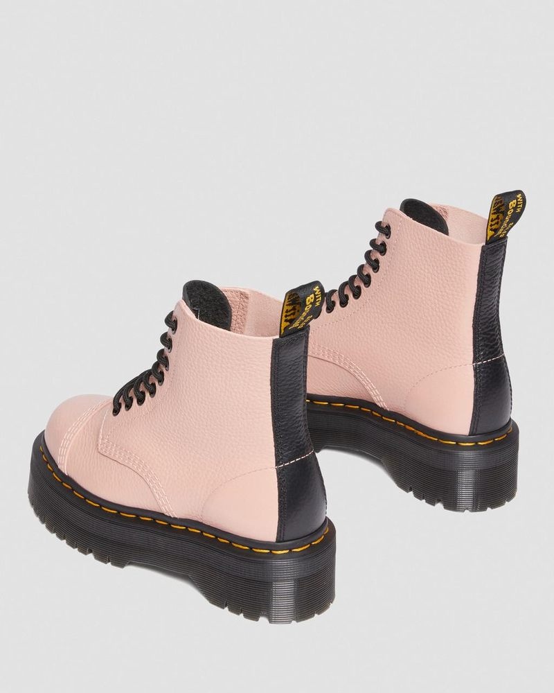 Dr Doc Martens Sinclair Milled Nappa Cuero Plataforma Boots (Milled Nappa) Beige | NP70-S8CF