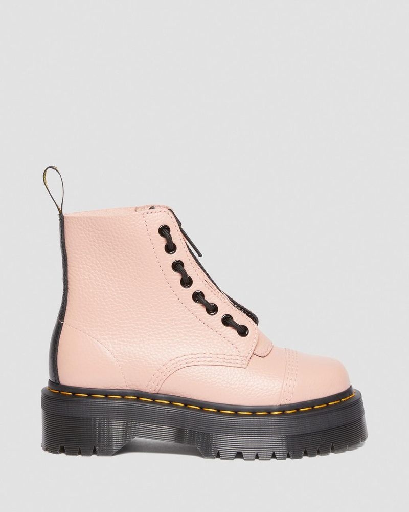 Dr Doc Martens Sinclair Milled Nappa Cuero Plataforma Boots (Milled Nappa) Beige | NP70-S8CF