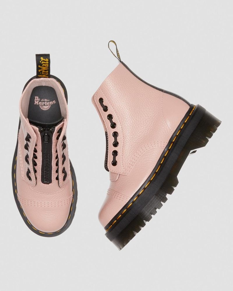 Dr Doc Martens Sinclair Milled Nappa Cuero Plataforma Boots (Milled Nappa) Beige | NP70-S8CF