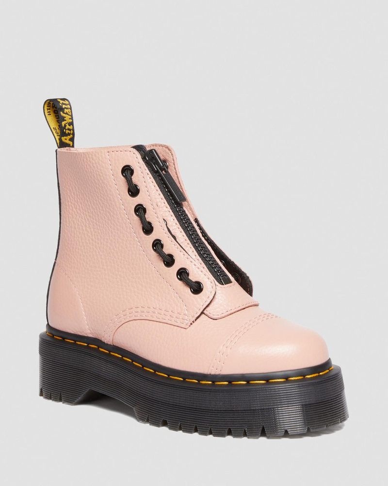 Dr Doc Martens Sinclair Milled Nappa Cuero Plataforma Boots (Milled Nappa) Beige | NP70-S8CF