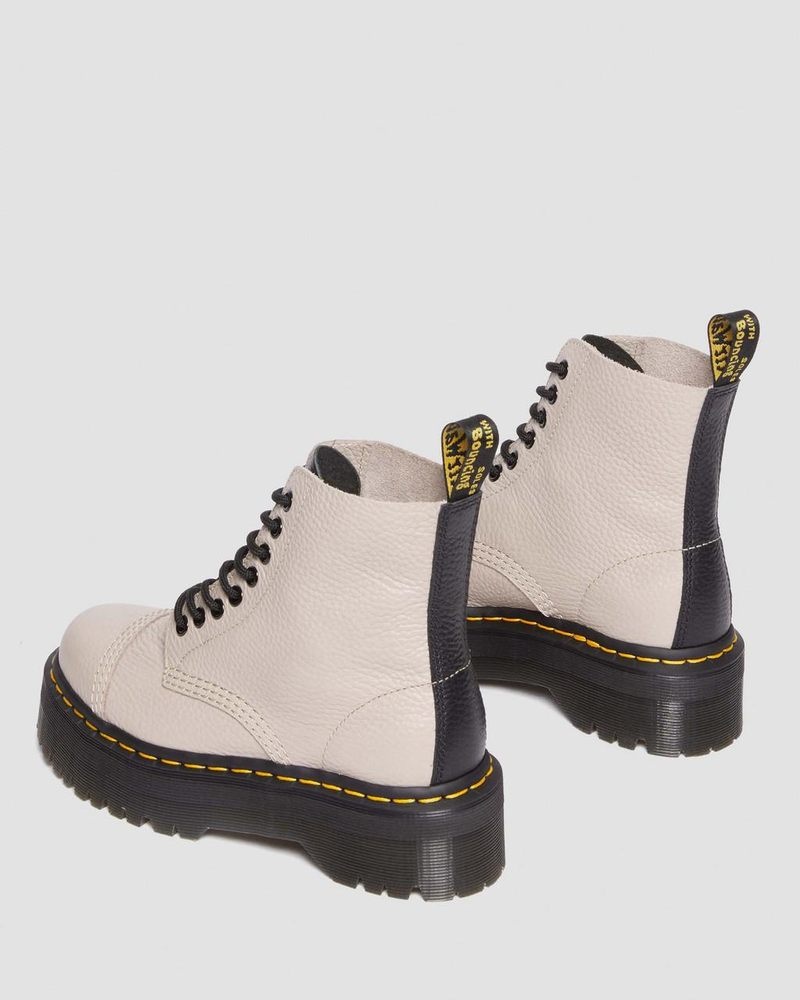 Dr Doc Martens Sinclair Milled Nappa Cuero Plataforma Boots (Milled Nappa) Vintage Taupe | CL72-B0PJ