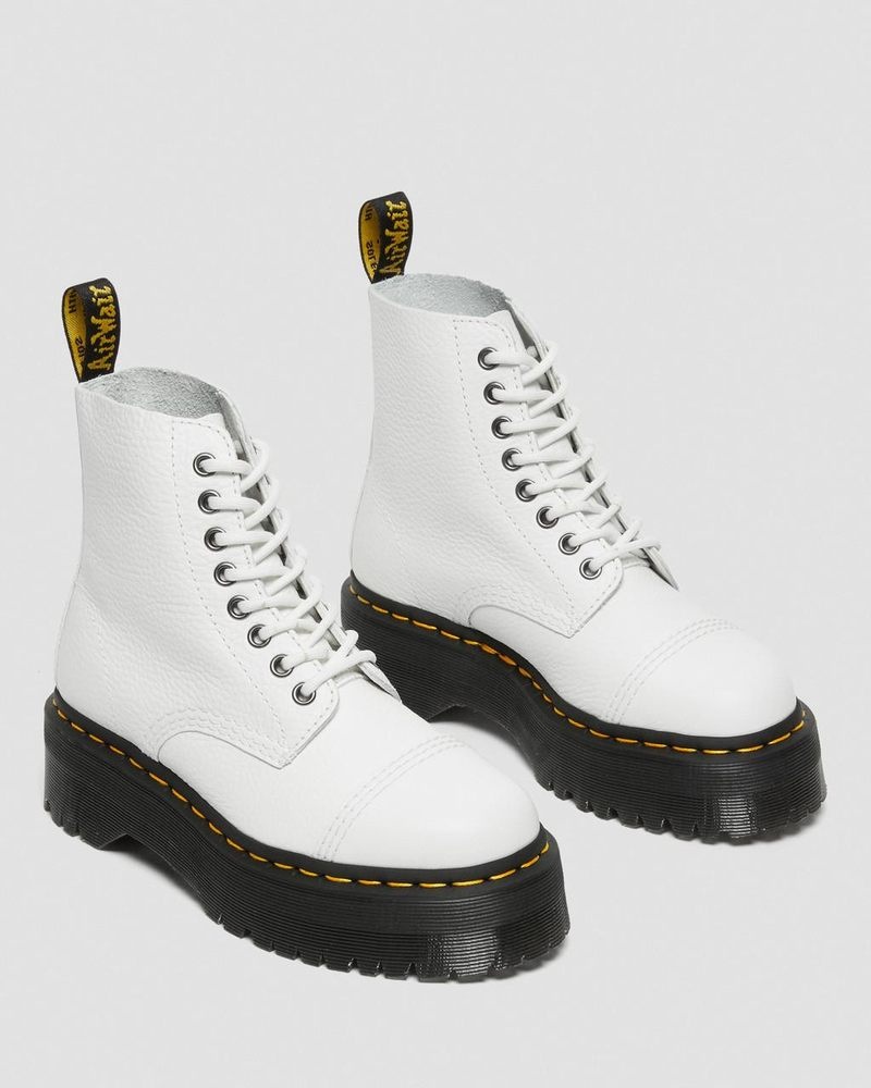 Dr Doc Martens Sinclair Milled Nappa Cuero Plataforma Boots (Milled Nappa) Blancos | WZ24-B6CG