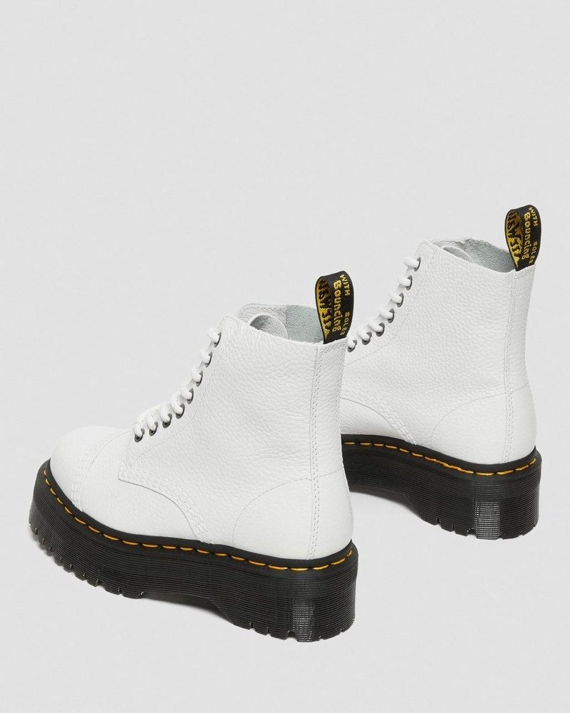 Dr Doc Martens Sinclair Milled Nappa Cuero Plataforma Boots (Milled Nappa) Blancos | WZ24-B6CG