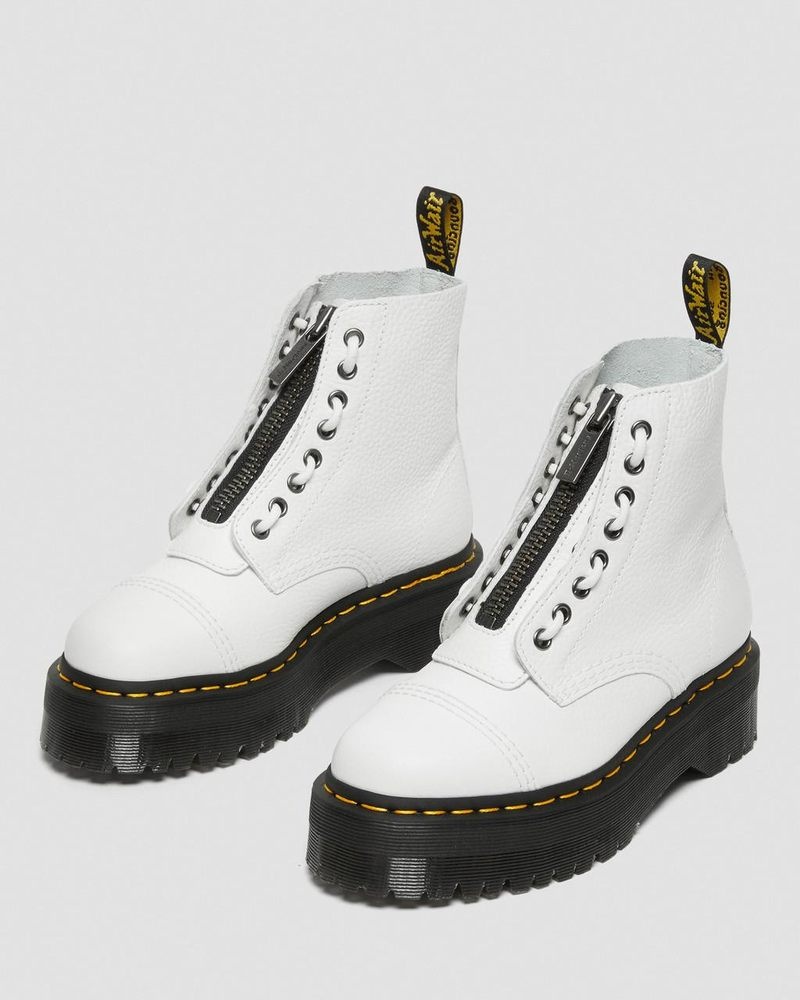 Dr Doc Martens Sinclair Milled Nappa Cuero Plataforma Boots (Milled Nappa) Blancos | WZ24-B6CG