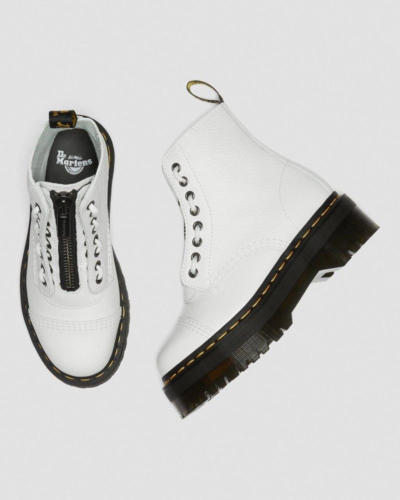 Dr Doc Martens Sinclair Milled Nappa Cuero Plataforma Boots (Milled Nappa) Blancos | WZ24-B6CG