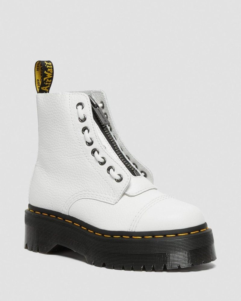 Dr Doc Martens Sinclair Milled Nappa Cuero Plataforma Boots (Milled Nappa) Blancos | WZ24-B6CG