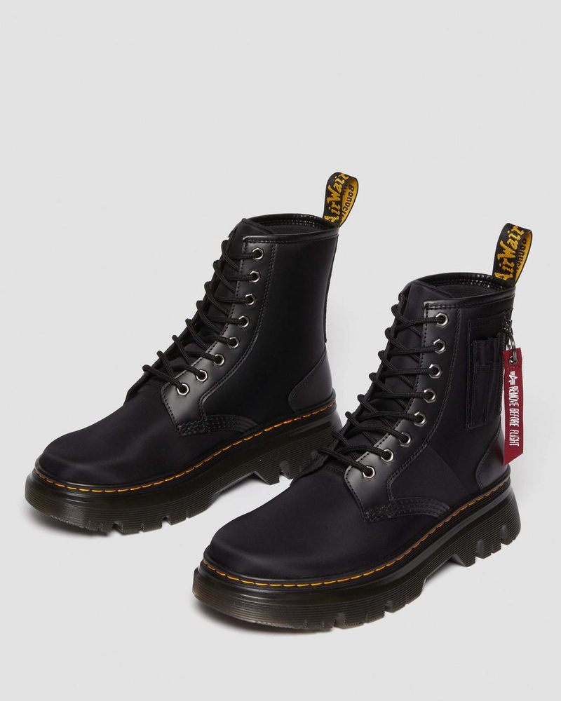 Dr Doc Martens Tarik Alpha Industries Cuero & Nylon Utility Boots Negros | CM31-V2DL