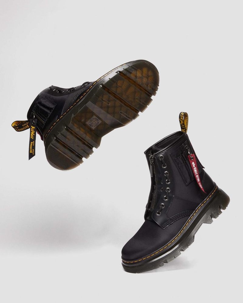 Dr Doc Martens Tarik Alpha Industries Cuero & Nylon Utility Boots Negros | CM31-V2DL