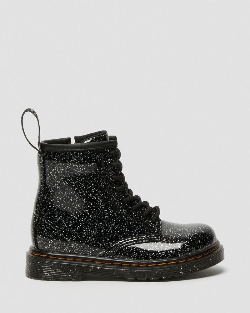 Dr Doc Martens Toddler 1460 Glitter Encaje Up Boots (Cosmic Glitter) Negros | HJ94-K2NK