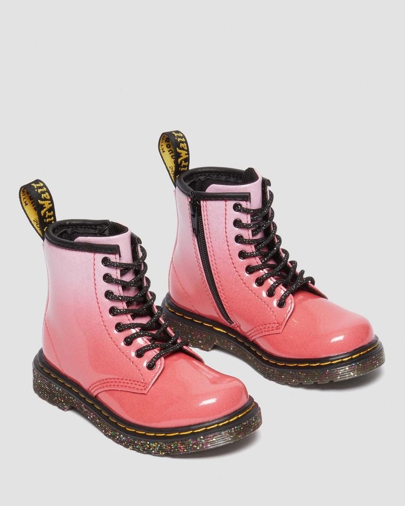 Dr Doc Martens Toddler 1460 Gradient Glitter Cuero Encaje Up Boots Rosas | RZ05-S2IW