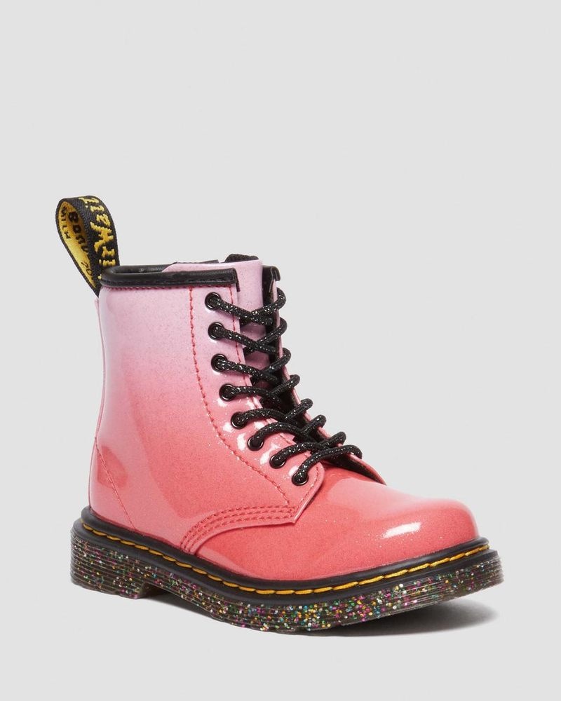 Dr Doc Martens Toddler 1460 Gradient Glitter Cuero Encaje Up Boots Rosas | RZ05-S2IW