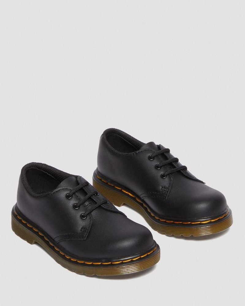 Dr Doc Martens Toddler 1461 Softy T Cuero Oxford Shoes (Softy T) Negros | BJ75-K1XM