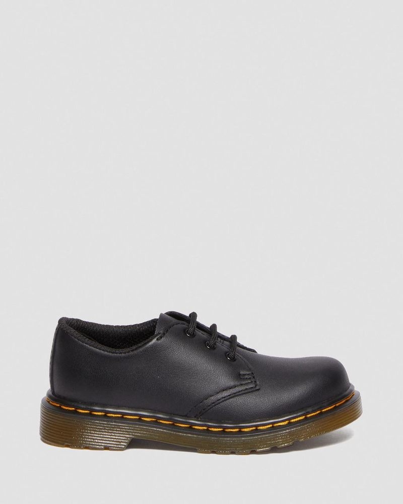 Dr Doc Martens Toddler 1461 Softy T Cuero Oxford Shoes (Softy T) Negros | BJ75-K1XM