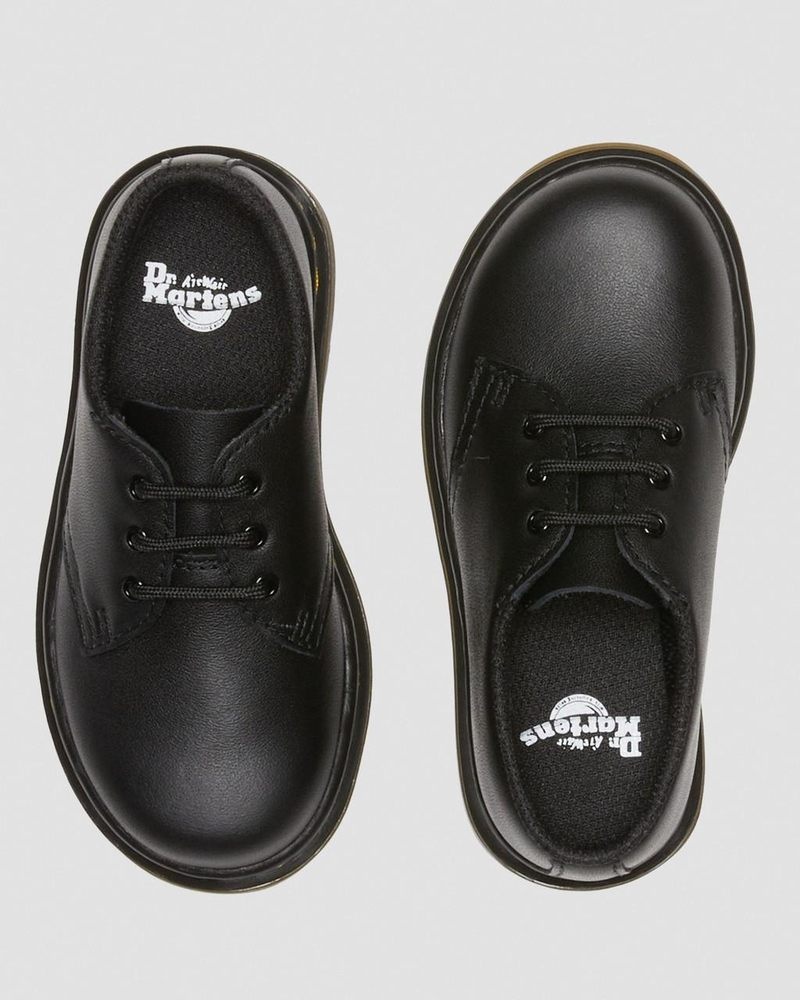 Dr Doc Martens Toddler 1461 Softy T Cuero Oxford Shoes (Softy T) Negros | BJ75-K1XM