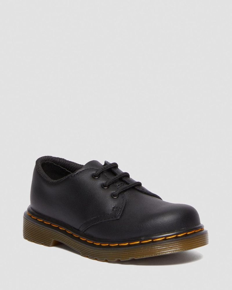 Dr Doc Martens Toddler 1461 Softy T Cuero Oxford Shoes (Softy T) Negros | BJ75-K1XM