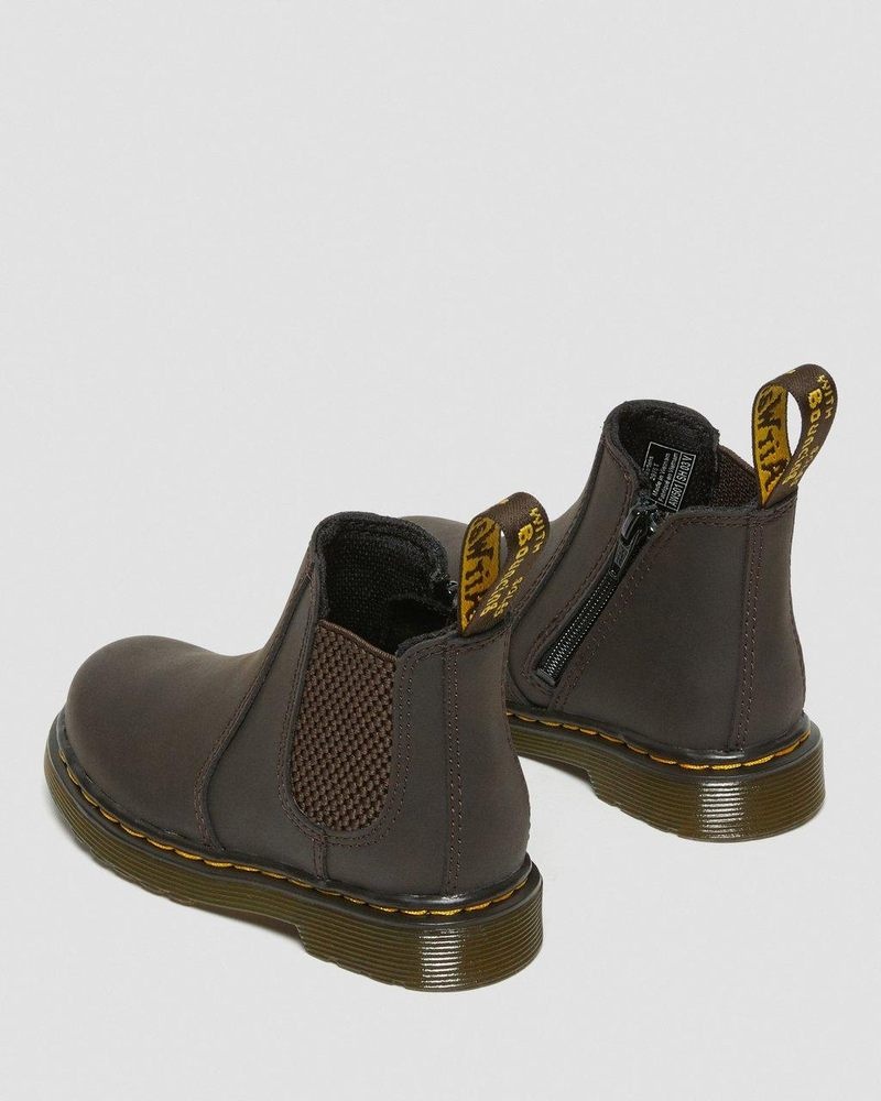 Dr Doc Martens Toddler 2976 Wildhorse Cuero Chelsea Boots (Wildhorse Lamper) Marrom Oscuro | YN40-C2VB