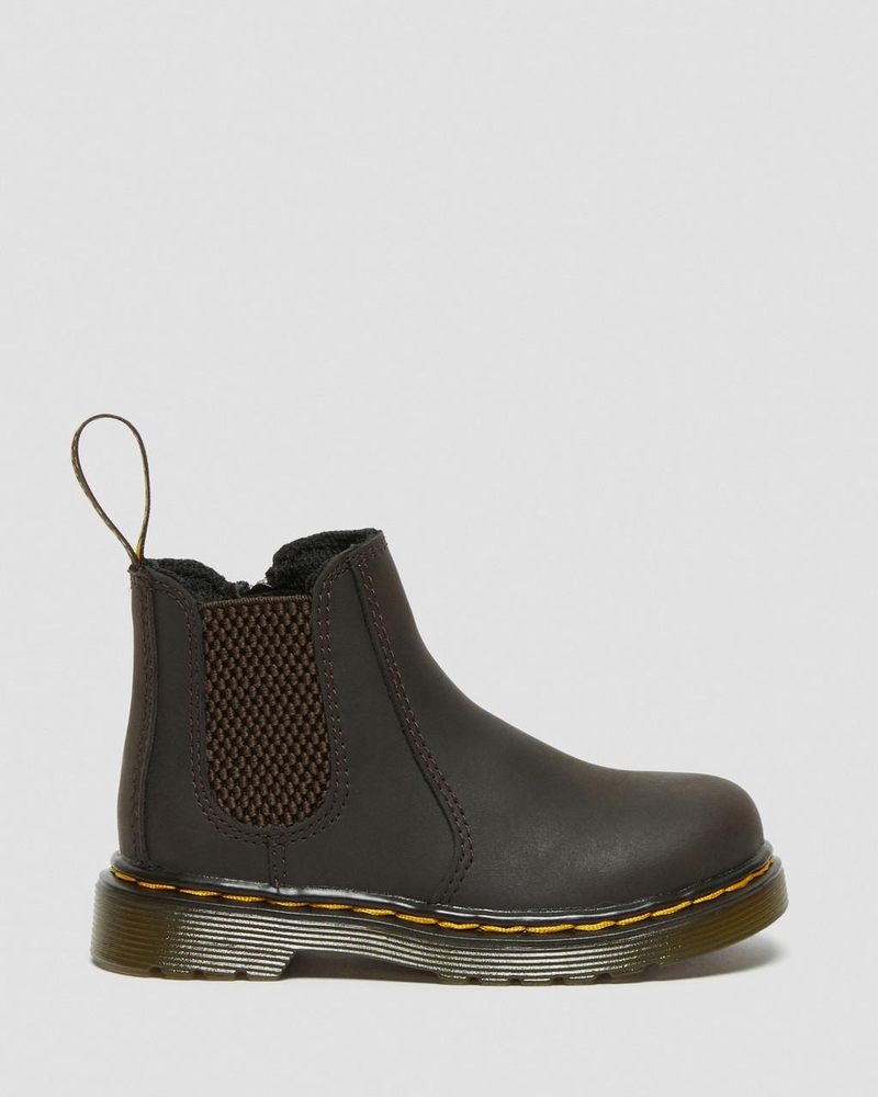 Dr Doc Martens Toddler 2976 Wildhorse Cuero Chelsea Boots (Wildhorse Lamper) Marrom Oscuro | YN40-C2VB