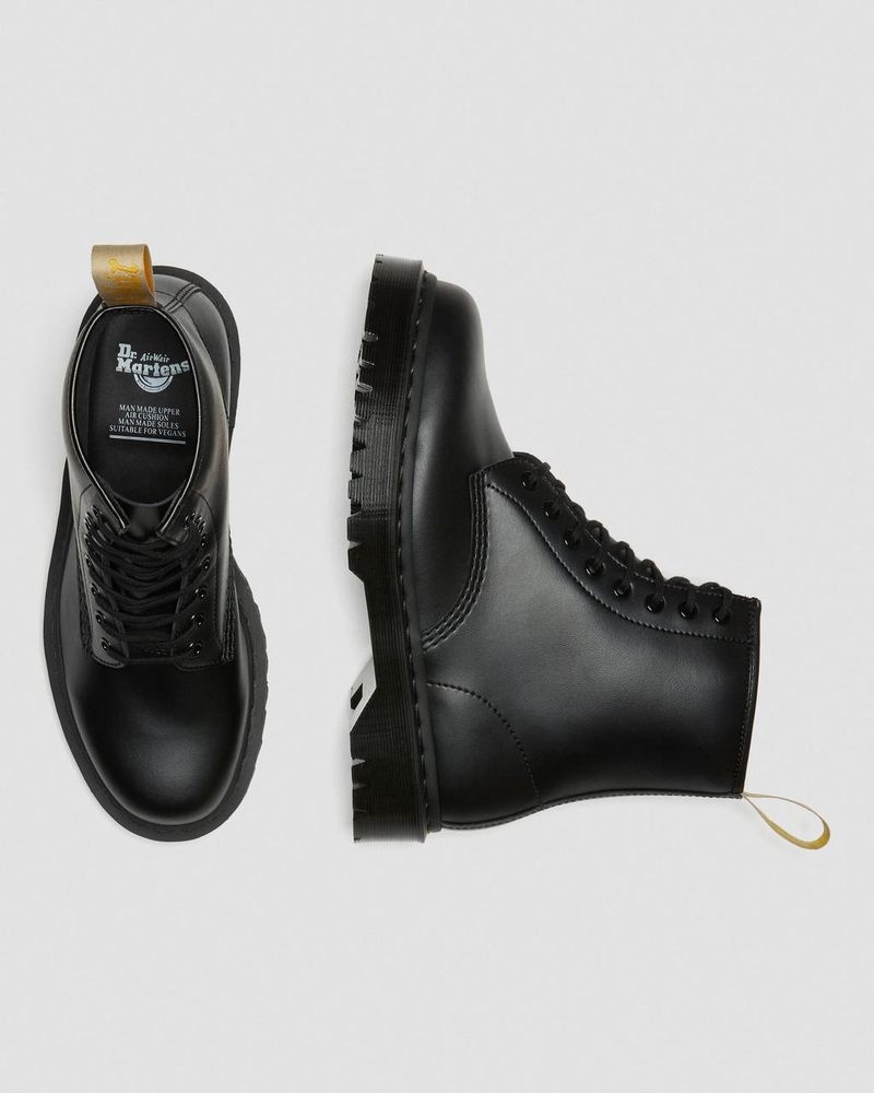 Dr Doc Martens Vegan 1460 Bex Mono Encaje Up Boots (Felix Rub Off) Negros | CX42-U2IV