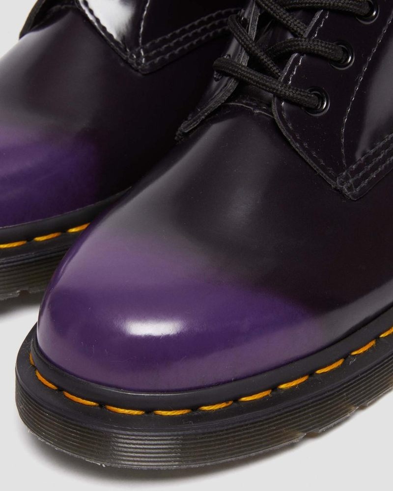 Dr Doc Martens Vegan 1460 Encaje Up Boots (Oxford Rub Off) Morados | QL92-X8HE