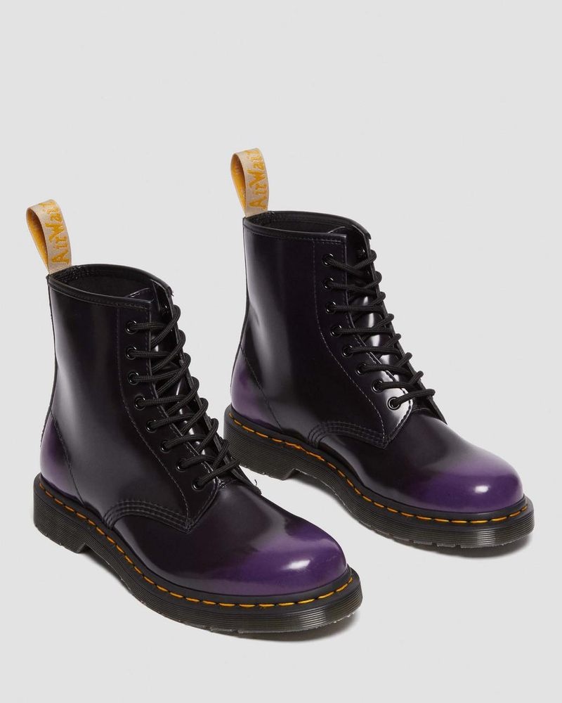 Dr Doc Martens Vegan 1460 Encaje Up Boots (Oxford Rub Off) Morados | QL92-X8HE