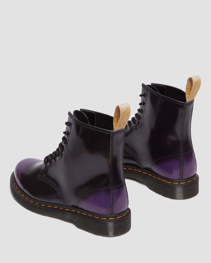 Dr Doc Martens Vegan 1460 Encaje Up Boots (Oxford Rub Off) Morados | QL92-X8HE