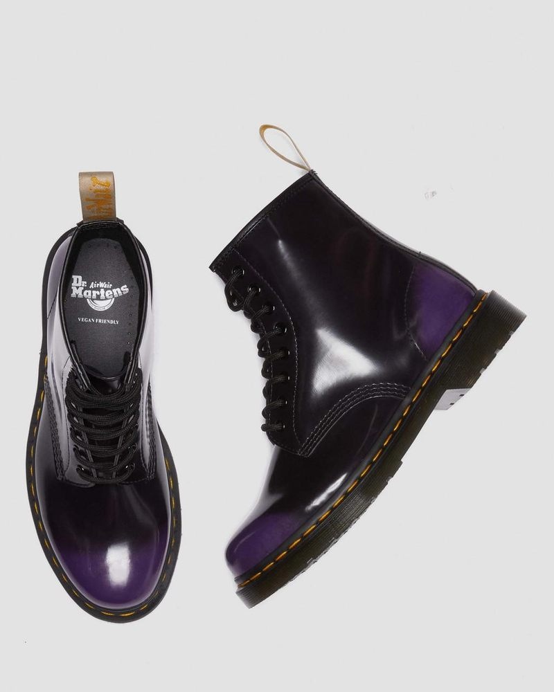 Dr Doc Martens Vegan 1460 Encaje Up Boots (Oxford Rub Off) Morados | QL92-X8HE