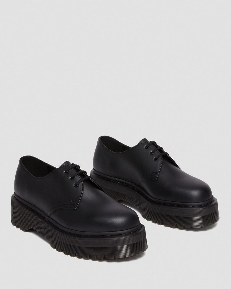 Dr Doc Martens Vegan 1461 Mono Felix Plataforma Shoes (Felix Rub Off) Negros | LS10-Q6JW