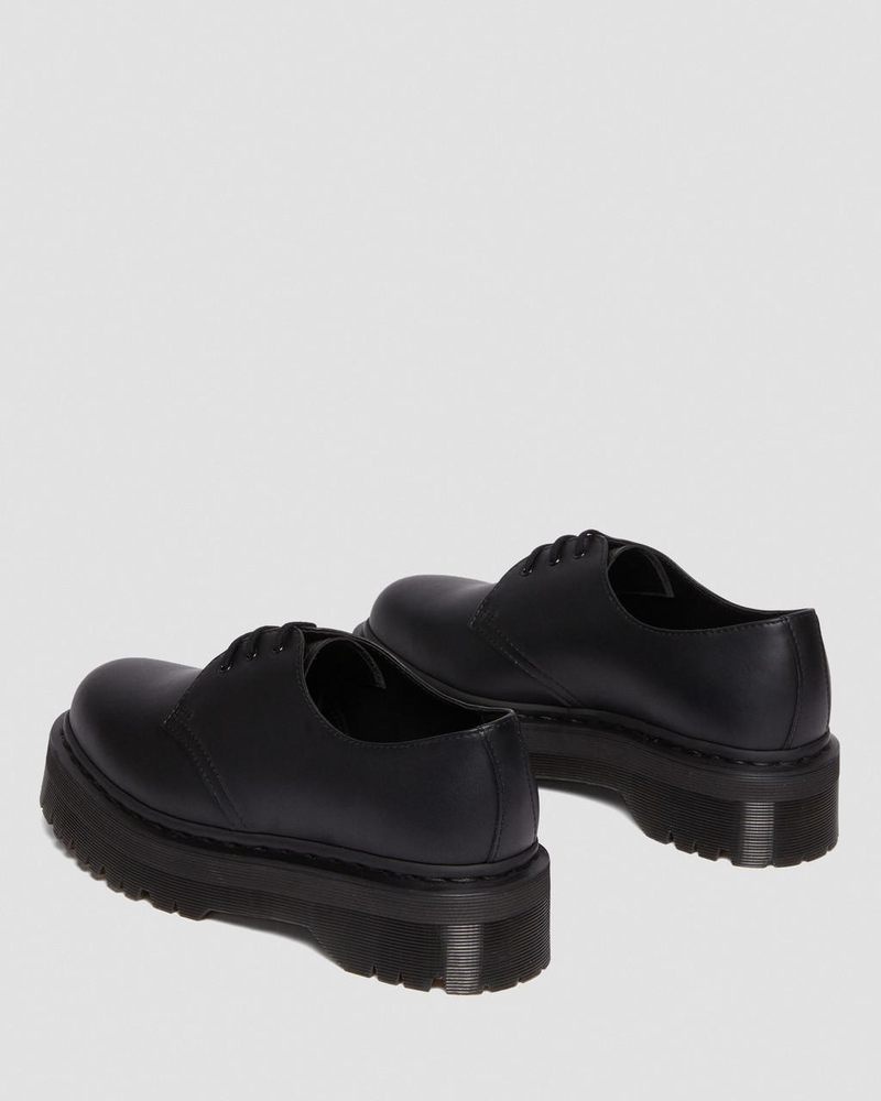 Dr Doc Martens Vegan 1461 Mono Felix Plataforma Shoes (Felix Rub Off) Negros | LS10-Q6JW