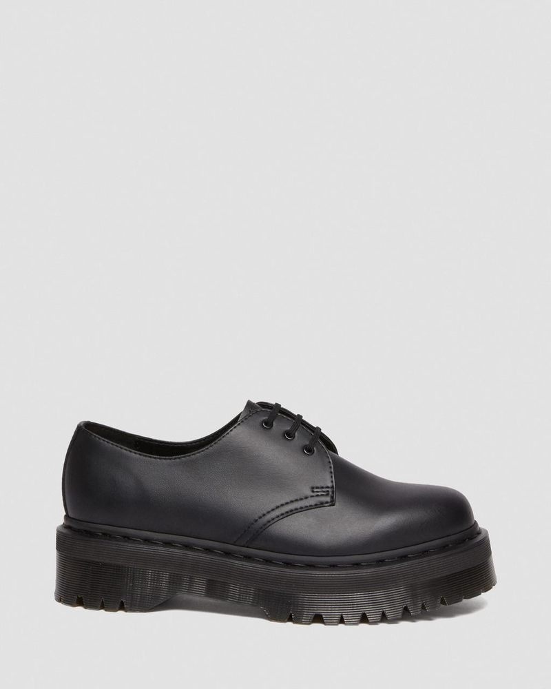 Dr Doc Martens Vegan 1461 Mono Felix Plataforma Shoes (Felix Rub Off) Negros | LS10-Q6JW