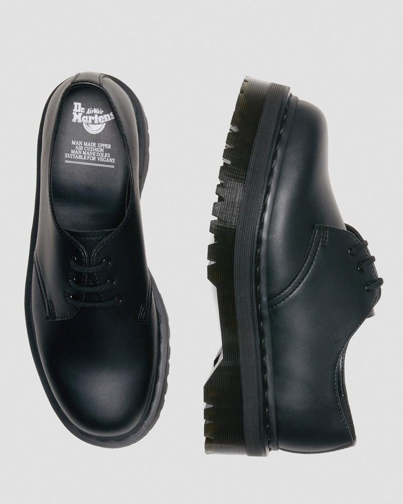 Dr Doc Martens Vegan 1461 Mono Felix Plataforma Shoes (Felix Rub Off) Negros | LS10-Q6JW