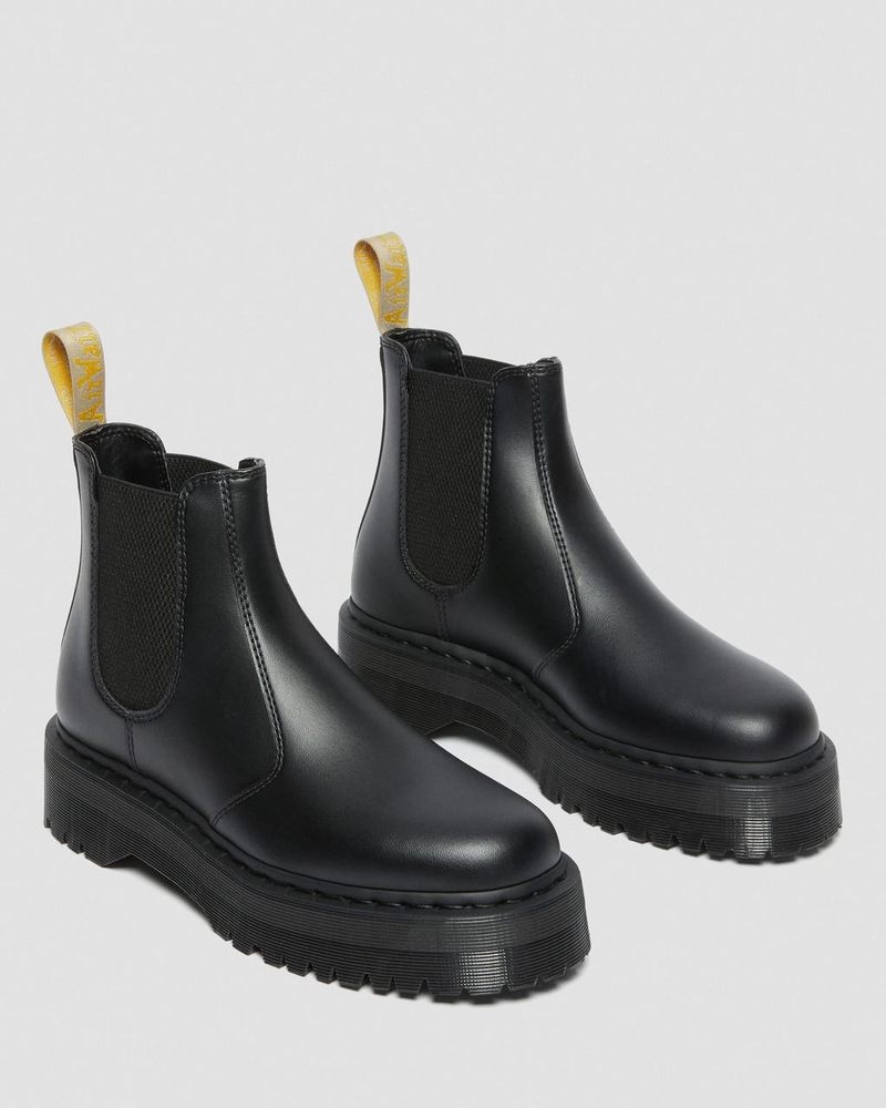 Dr Doc Martens Vegan 2976 Felix Plataforma Chelsea Boots (Felix Rub Off) Negros | GI41-E0WW