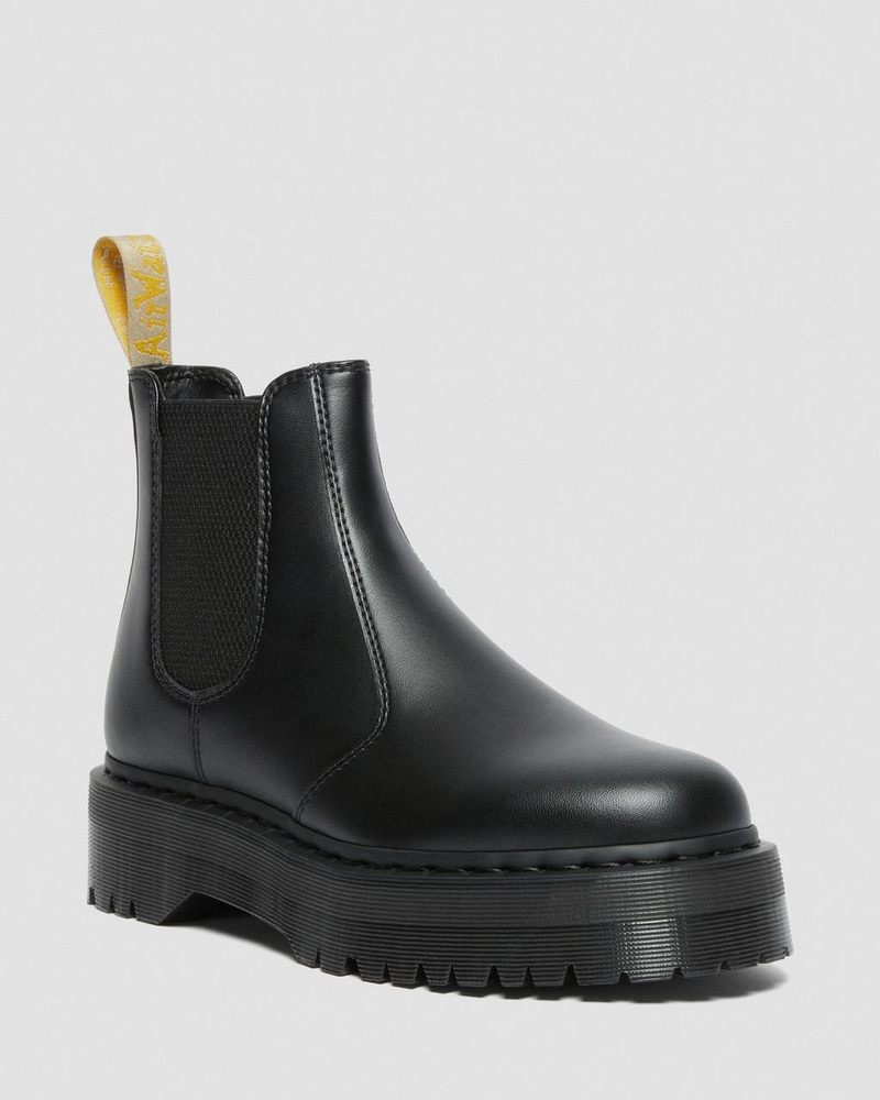 Dr Doc Martens Vegan 2976 Felix Plataforma Chelsea Boots (Felix Rub Off) Negros | EC88-Y7NL