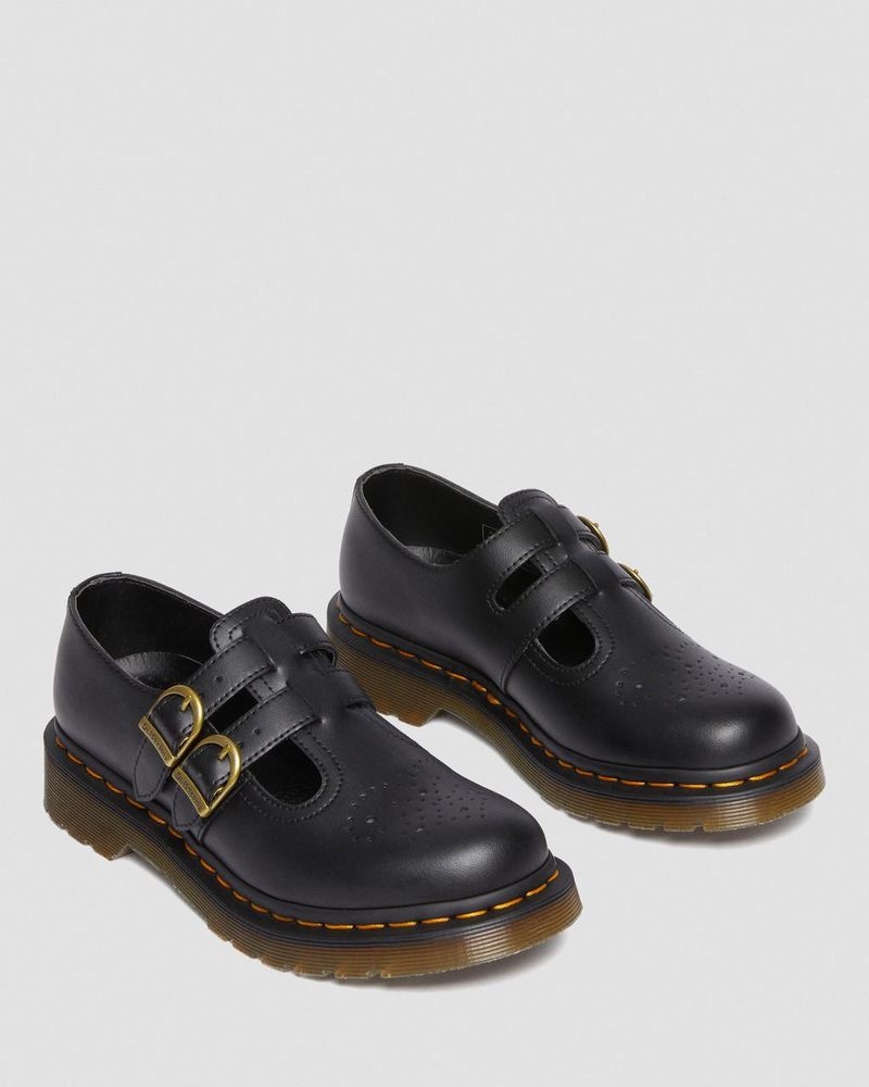 Dr Doc Martens Vegan 8065 Felix Mary Jane Shoes (Felix Rub Off) Negros | NW47-N1VV