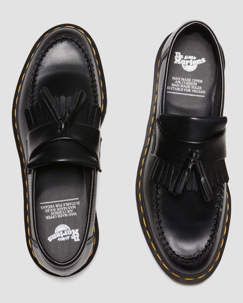 Dr Doc Martens Vegan Adrian Felix Tassel Loafers (Felix Rub Off) Negros | ST75-F0VC