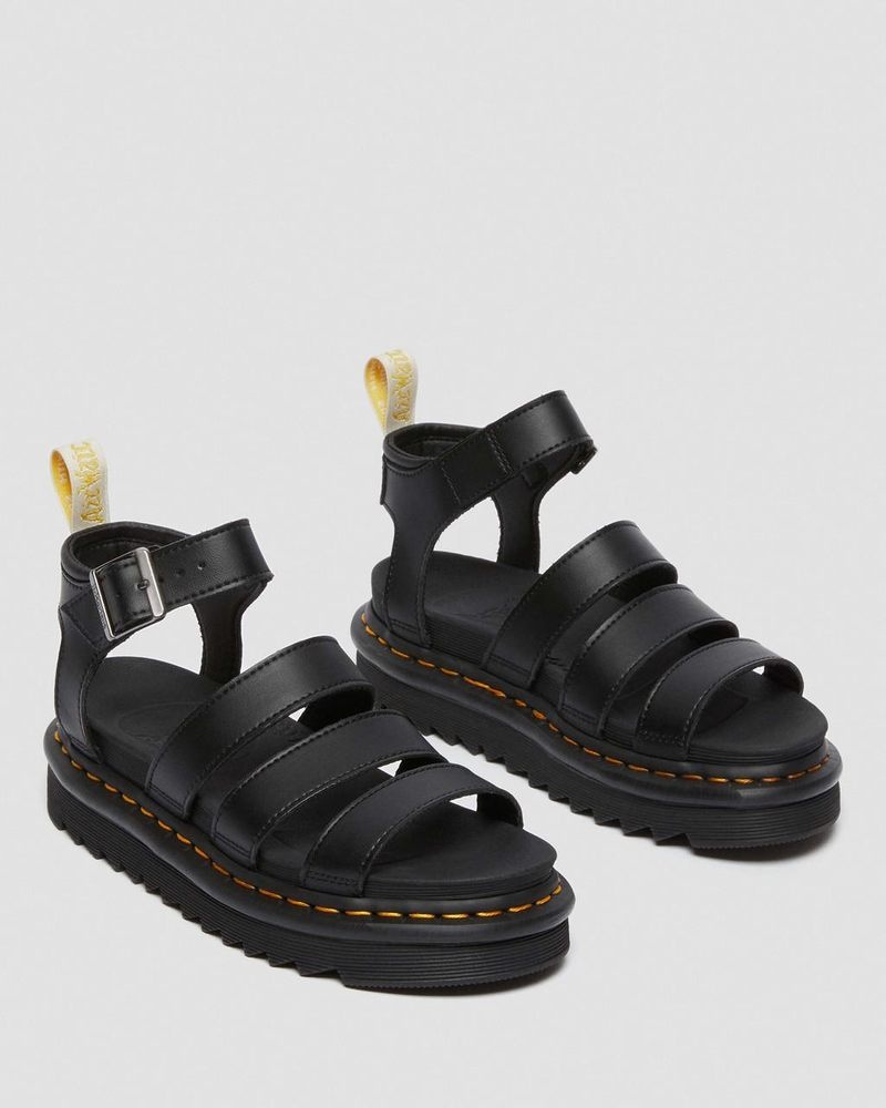 Dr Doc Martens Vegan Blaire - Felix Gladiator Sandals (Felix Rub Off) Negros | FA68-G3JO