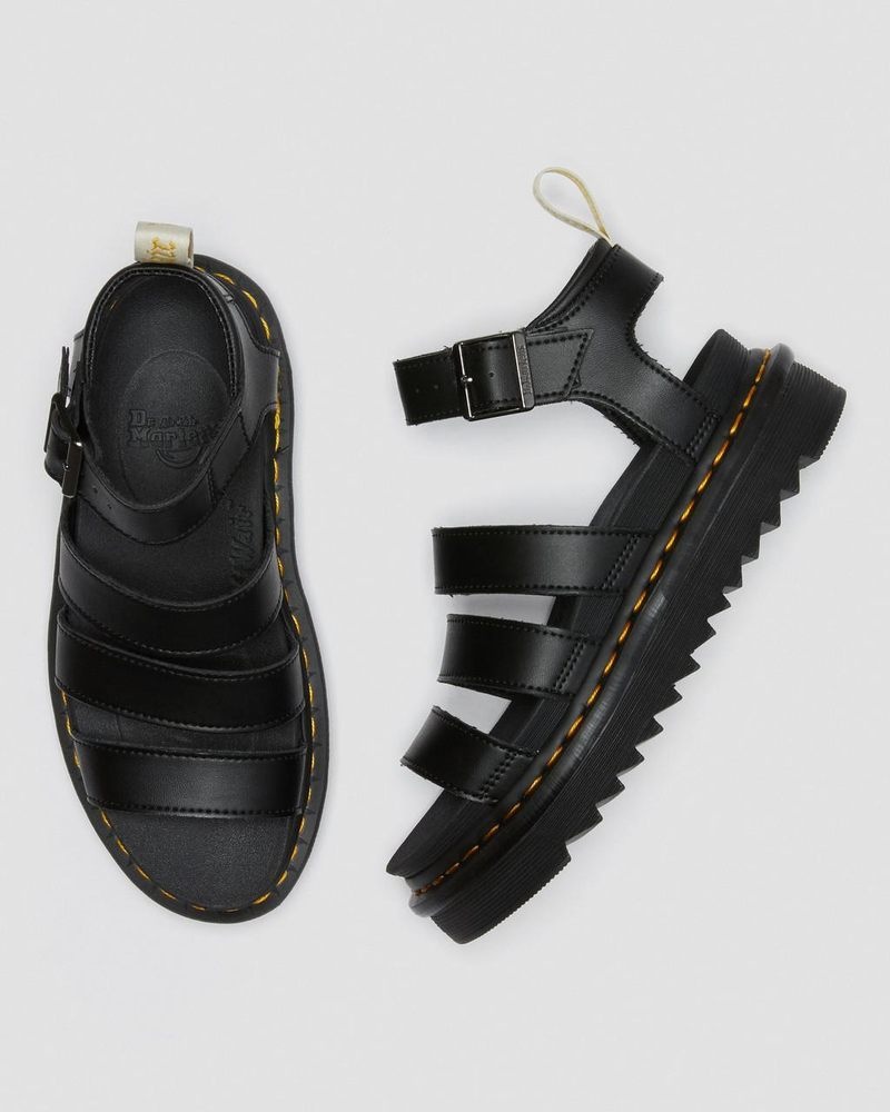 Dr Doc Martens Vegan Blaire - Felix Gladiator Sandals (Felix Rub Off) Negros | FA68-G3JO