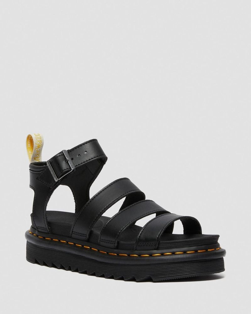 Dr Doc Martens Vegan Blaire - Felix Gladiator Sandals (Felix Rub Off) Negros | FA68-G3JO