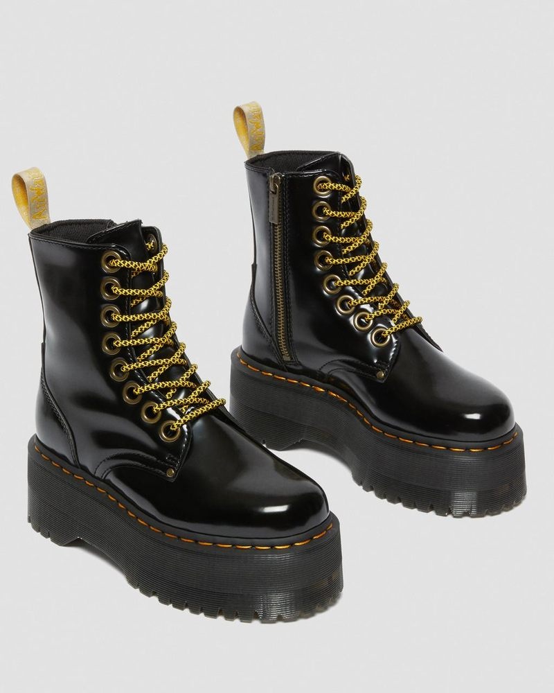 Dr Doc Martens Vegan Jadon Boot Max Platforms (Oxford) Negros | KV79-V2KH