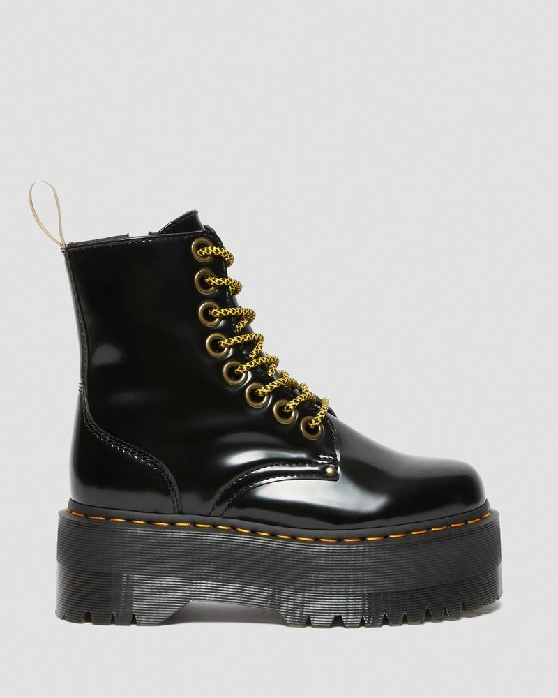 Dr Doc Martens Vegan Jadon Boot Max Platforms (Oxford) Negros | KV79-V2KH