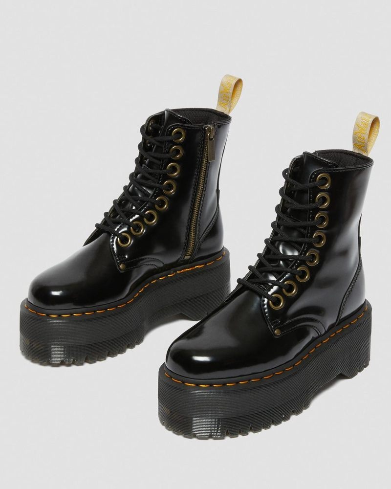 Dr Doc Martens Vegan Jadon Boot Max Platforms (Oxford) Negros | KV79-V2KH