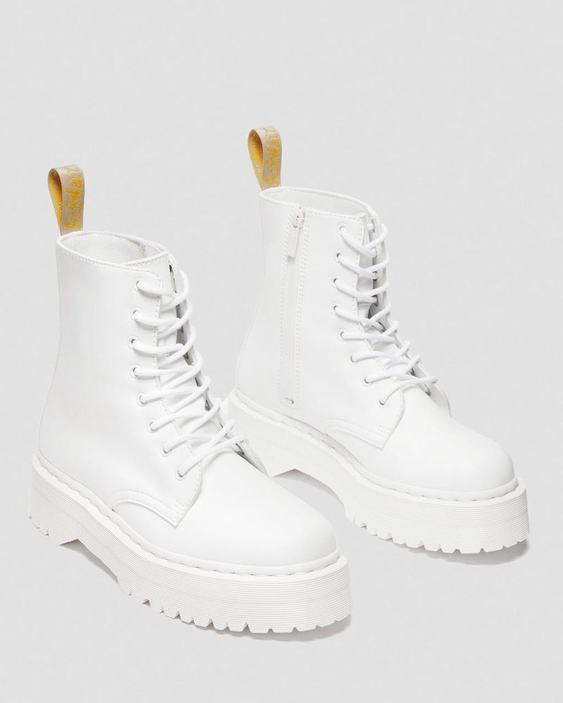 Dr Doc Martens Vegan Jadon II Boot Kemble Mono Platforms (Kemble) Blancos | SB34-E2OM