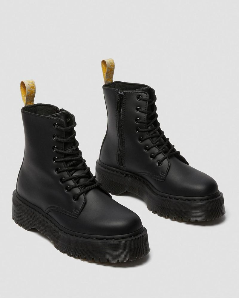 Dr Doc Martens Vegan Jadon II Boot Mono Platforms (Felix Rub Off) Negros | CA39-E9LX