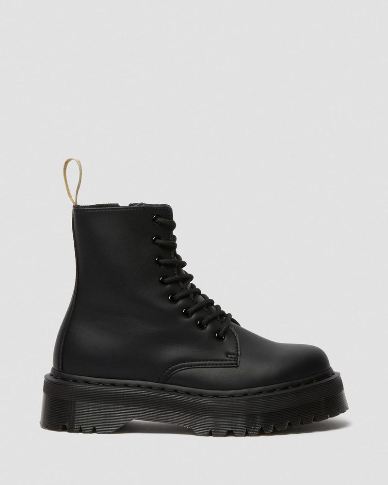 Dr Doc Martens Vegan Jadon II Boot Mono Platforms (Felix Rub Off) Negros | CA39-E9LX